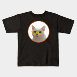 Kitten wearing glasses Kids T-Shirt